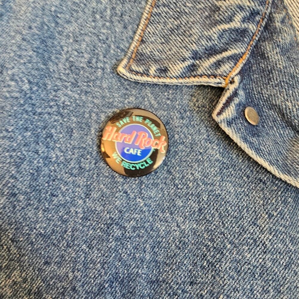 Vtg Levis Jean Jacket M Britain Hard Rock London Denim 70503-02 Trucker 80s 90s - Picture 8 of 14